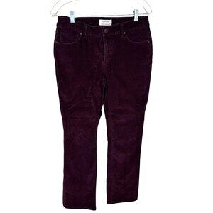 St. Johns Bay Womens Burgundy Red Corduroy Straight Leg Mid Rise Jeans Size 6